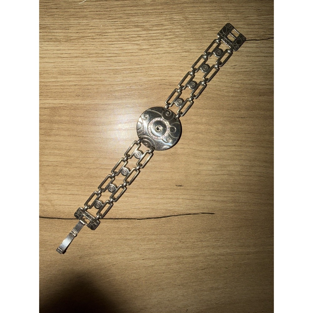 BRIGHTON Limelight Crystal Link Chain Silver Plated Bracelet